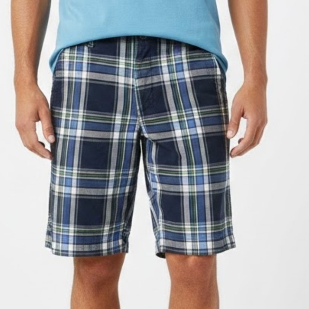 Aeropostale Mens Plaid Utility Cargo Shorts 34 VTG Casual Preppy Baggy Skate A87